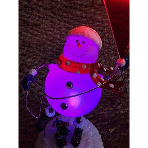 Vtg. Lighted Acrylic Skiing Bobble Christmas Snowman Santa Kite JC Penny Holiday - Picture 12 of 15